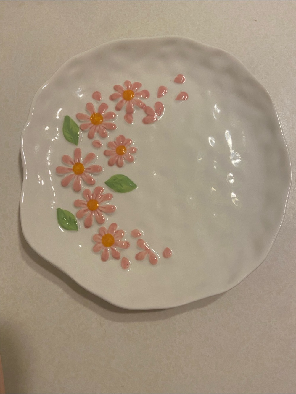 3D floral clay plate-like new!